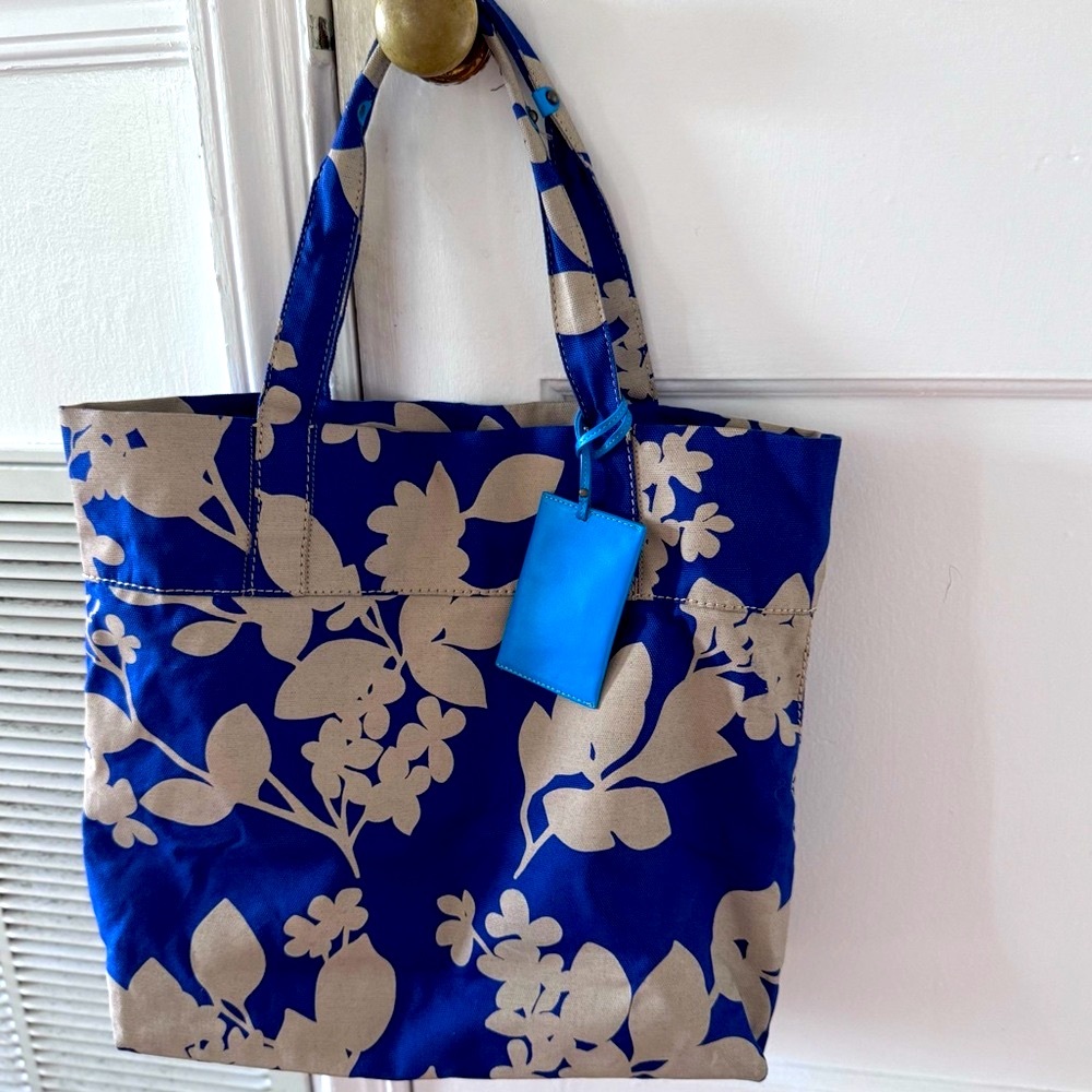 Gap Floral Blue And Cream Tote Bag View 3
